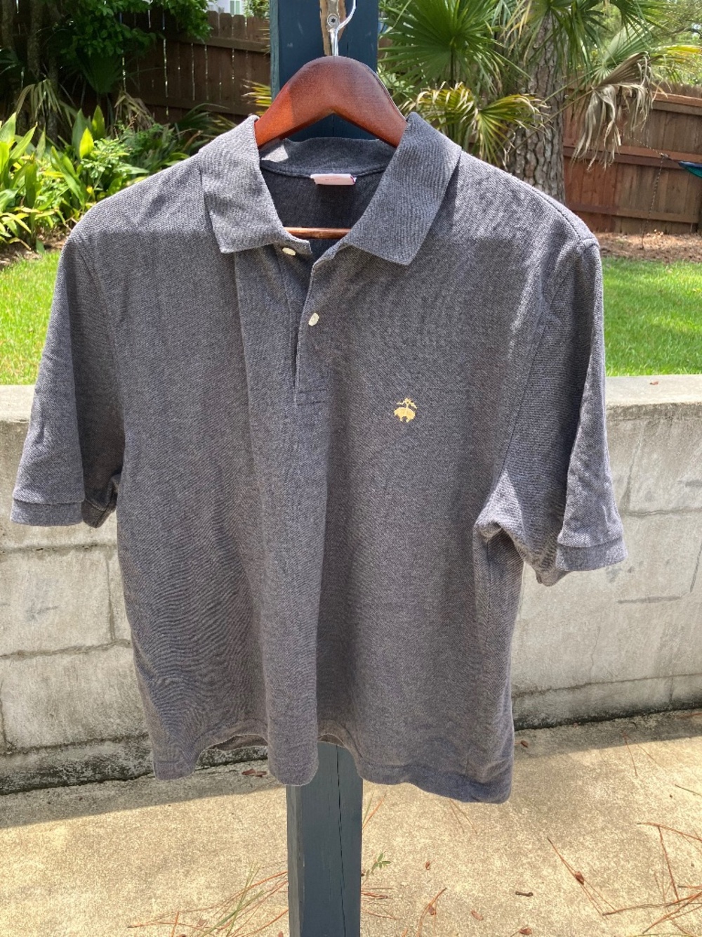 Brooks Brothers Performance Polo in Gray Cotton - Men's Medium